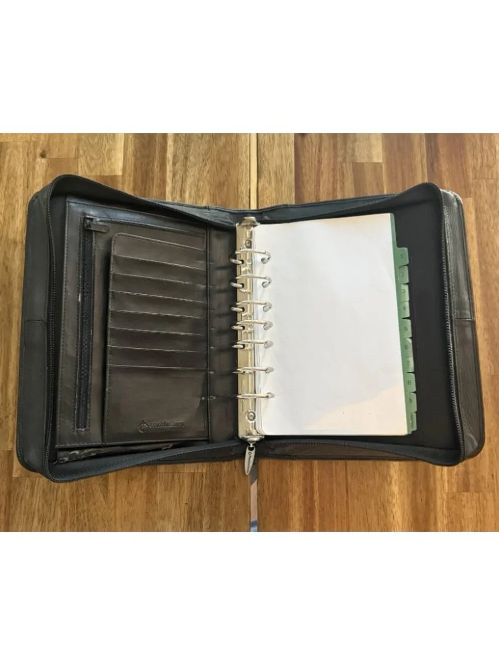 Franklin Covey Zip Around Full Grain Leather 7 Ring Binder Planner 2” Rings READ